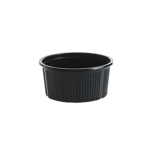Boluri pentru supă din plastic PP Negru 12oz 350ml + Capac PP Transparent – imaginea 2