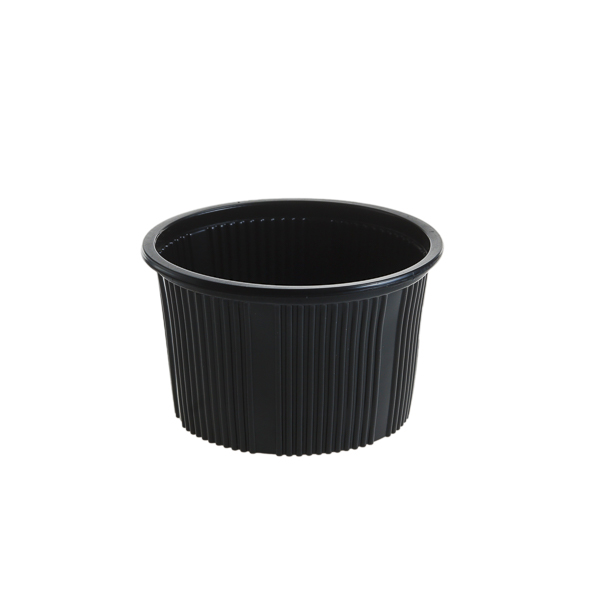 Boluri pentru supa 16oz 480ml, PP negru + Capac PP transparent – imaginea 2